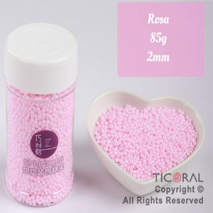 PERLAS COMESTIBLES 2 MM ROSA x 85 GR